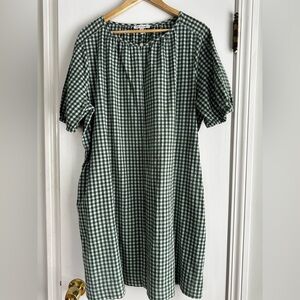 Size XXL Free Assembly Green Gingham Midi Dress - Classic Summer Style
